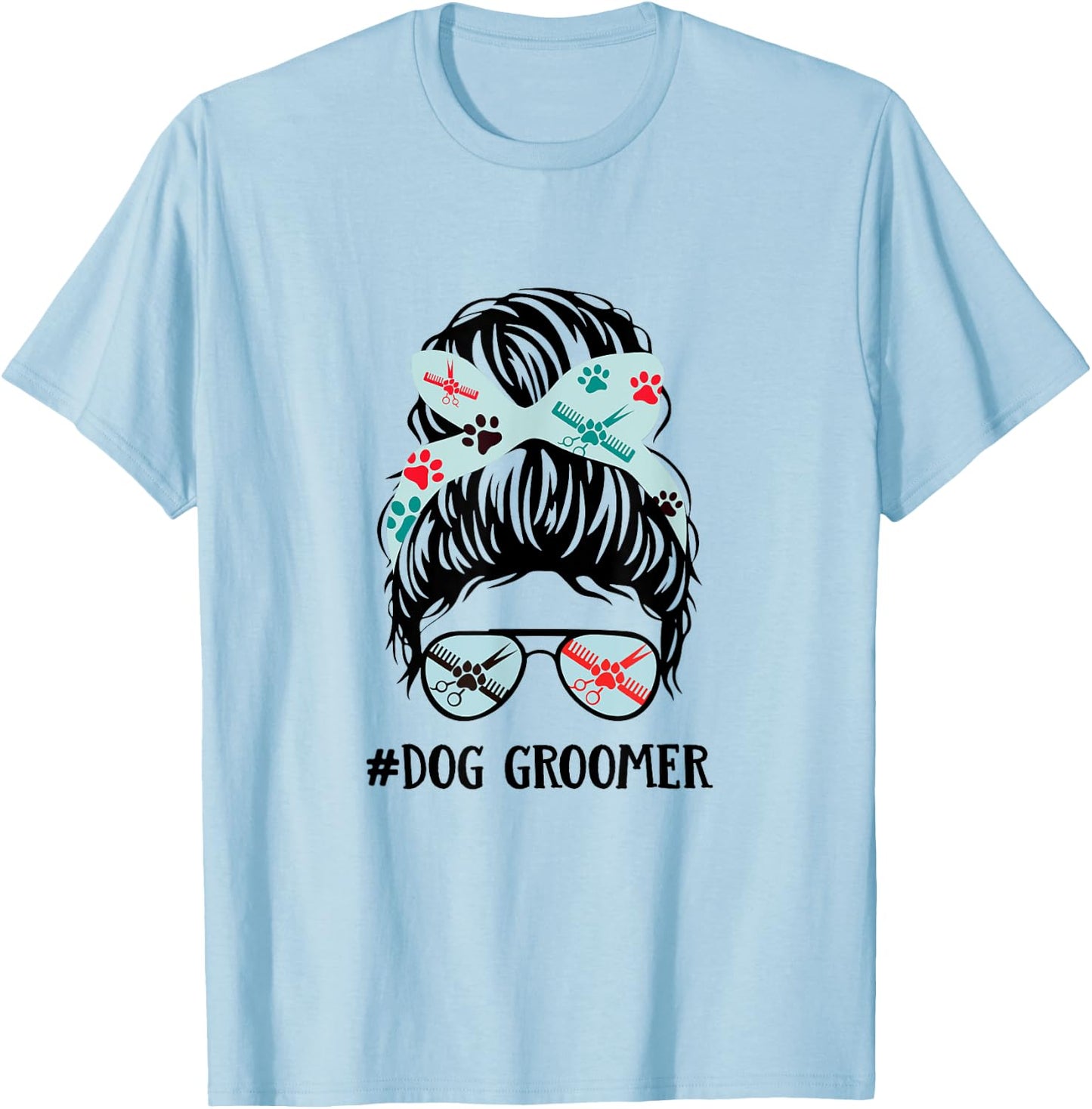 Dog Groomer Gift: Paw Print for Dog Lovers T-Shirt - T-Shirt | Light Blue