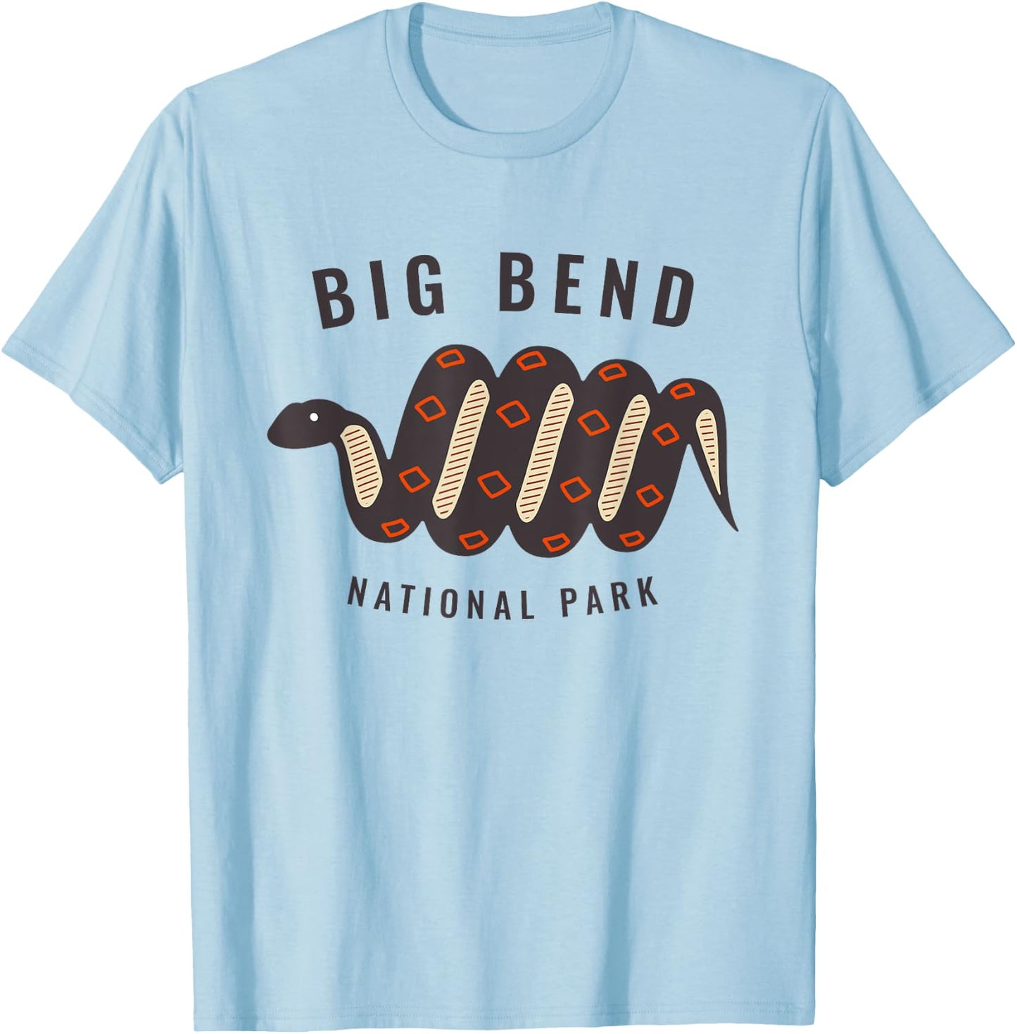 Big Bend National Park Texas Souvenir Rattlesnake Retro T-Shirt - T-Shirt | Light Blue