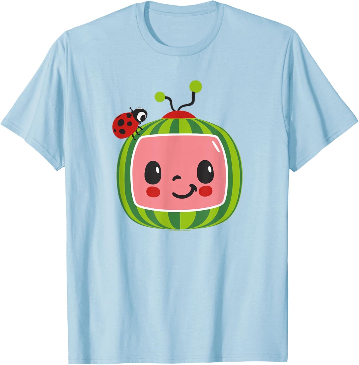 CoComelon Classic Smiling Centered Ladybug T-Shirt - T-Shirt | Light Blue