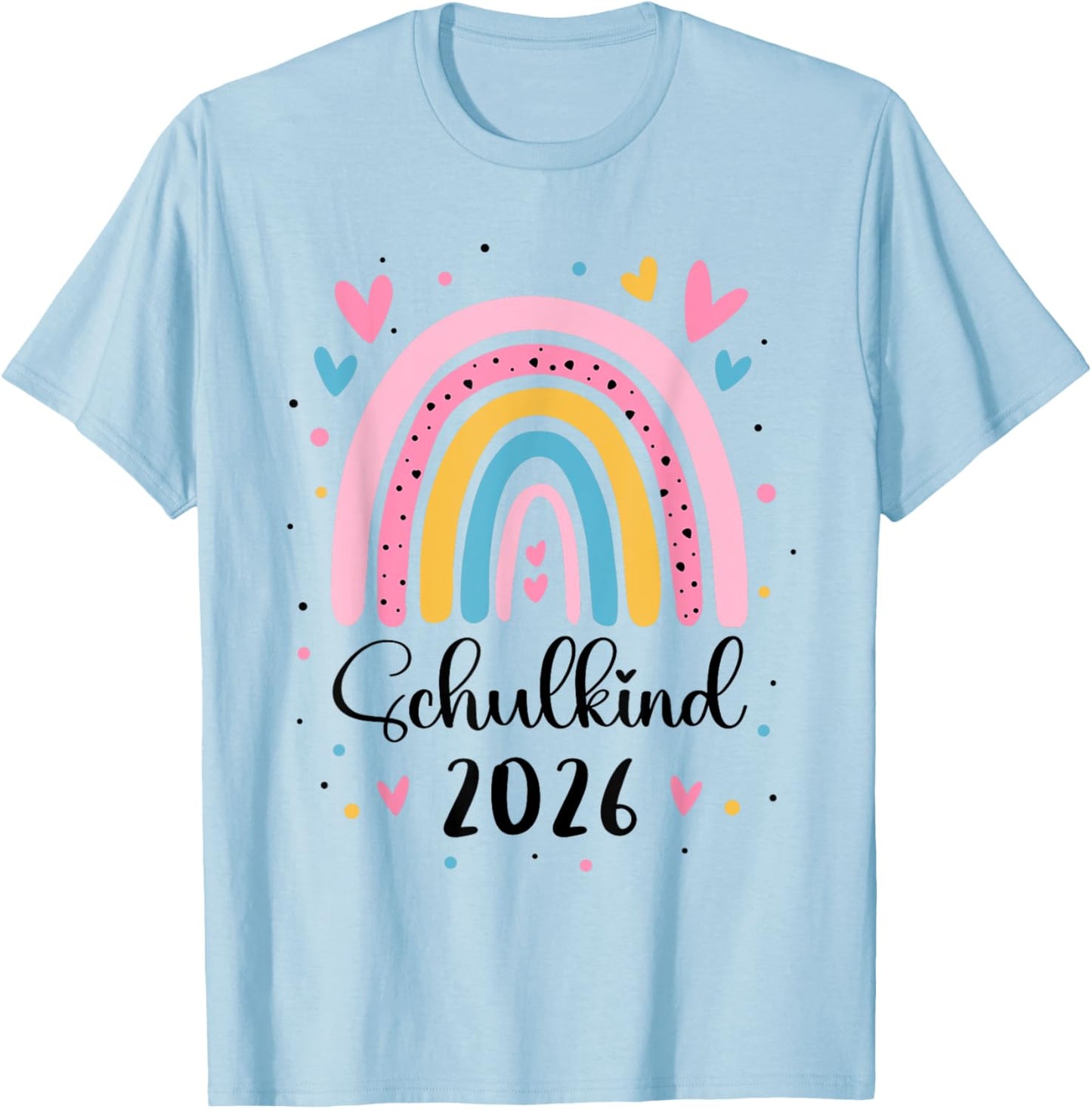 Schulkind 2026 1. Klasse Regenbogen Einschulung Mädchen T-Shirt - T-Shirt | Light Blue