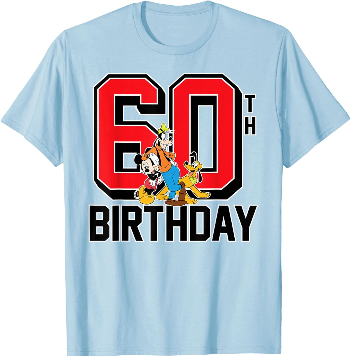 Mickey Mouse - Goofy Pluto 60th Birthday T-Shirt - T-Shirt | Light Blue