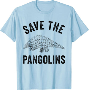 Save The Pangolins Funny Pangolin Lovers T-Shirt - T-Shirt | Light Blue