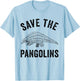 Save The Pangolins Funny Pangolin Lovers T-Shirt - T-Shirt | Light Blue