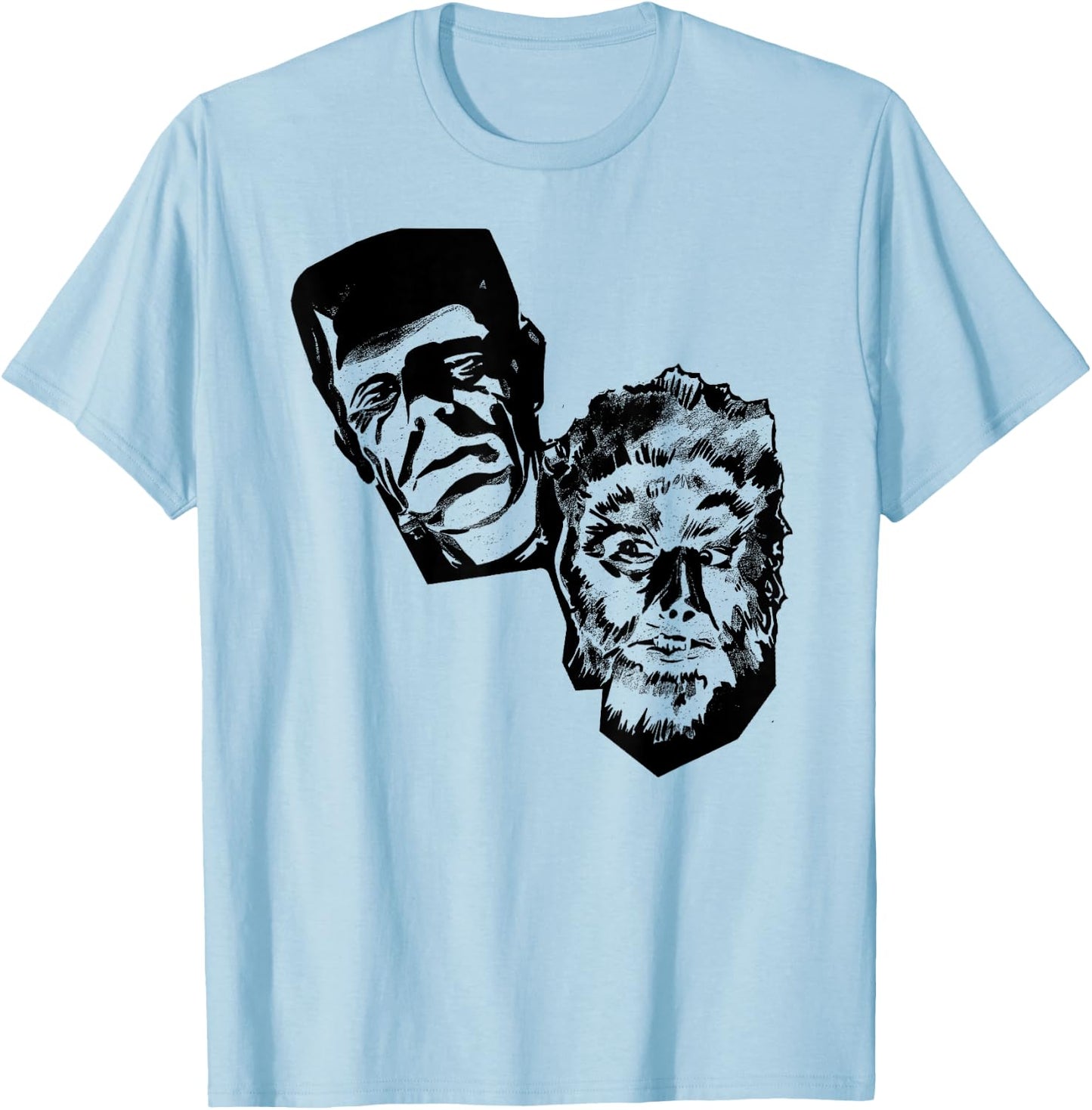 Classic Halloween Monster Poster Horror Movie Werewolf T-Shirt - T-Shirt | Light Blue