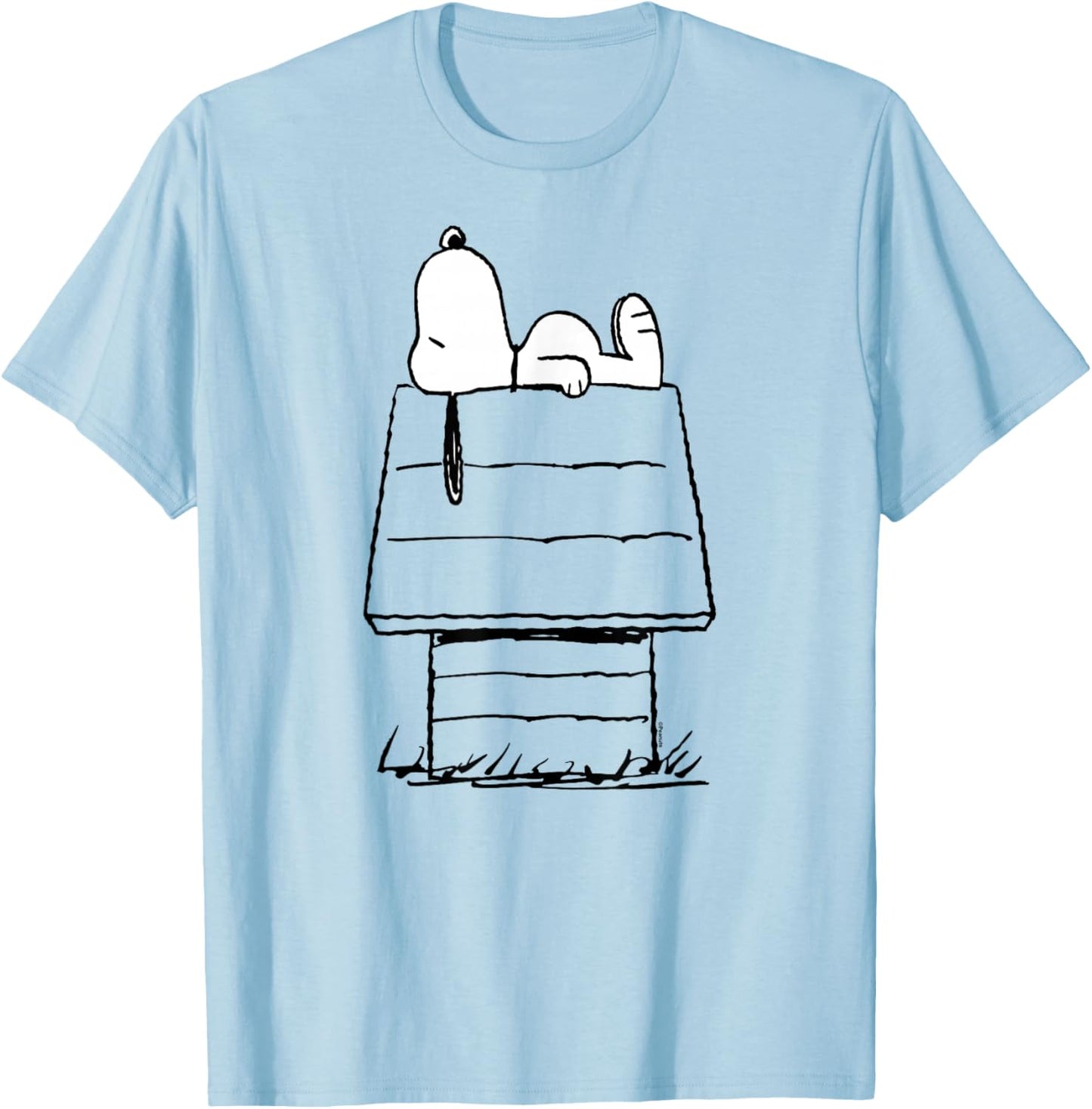 Peanuts - Snoopy On Dog House T-Shirt - T-Shirt | Light Blue