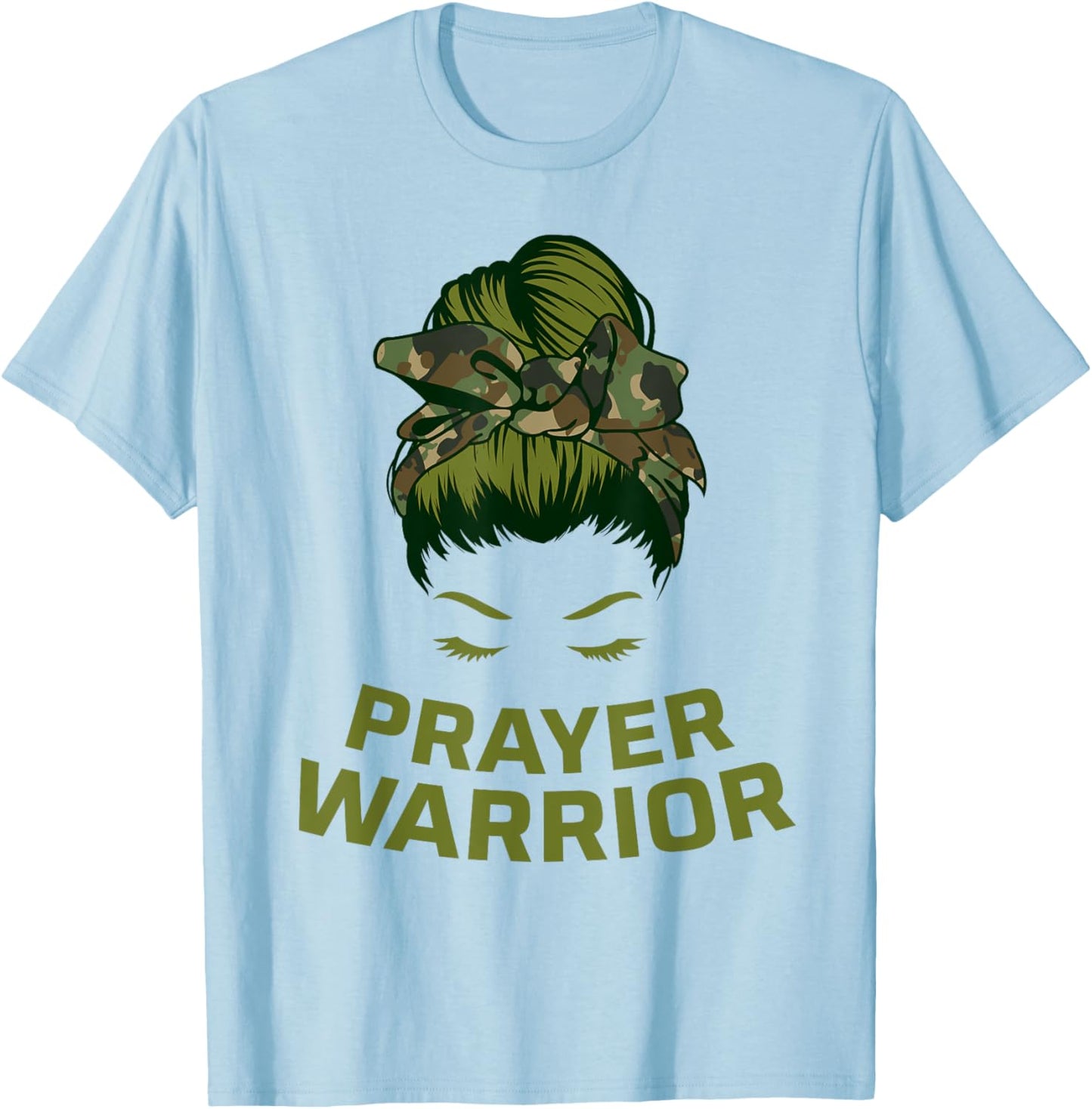 Prayer Warrior Women Faith God Jesus Christian T-Shirt - T-Shirt | Light Blue