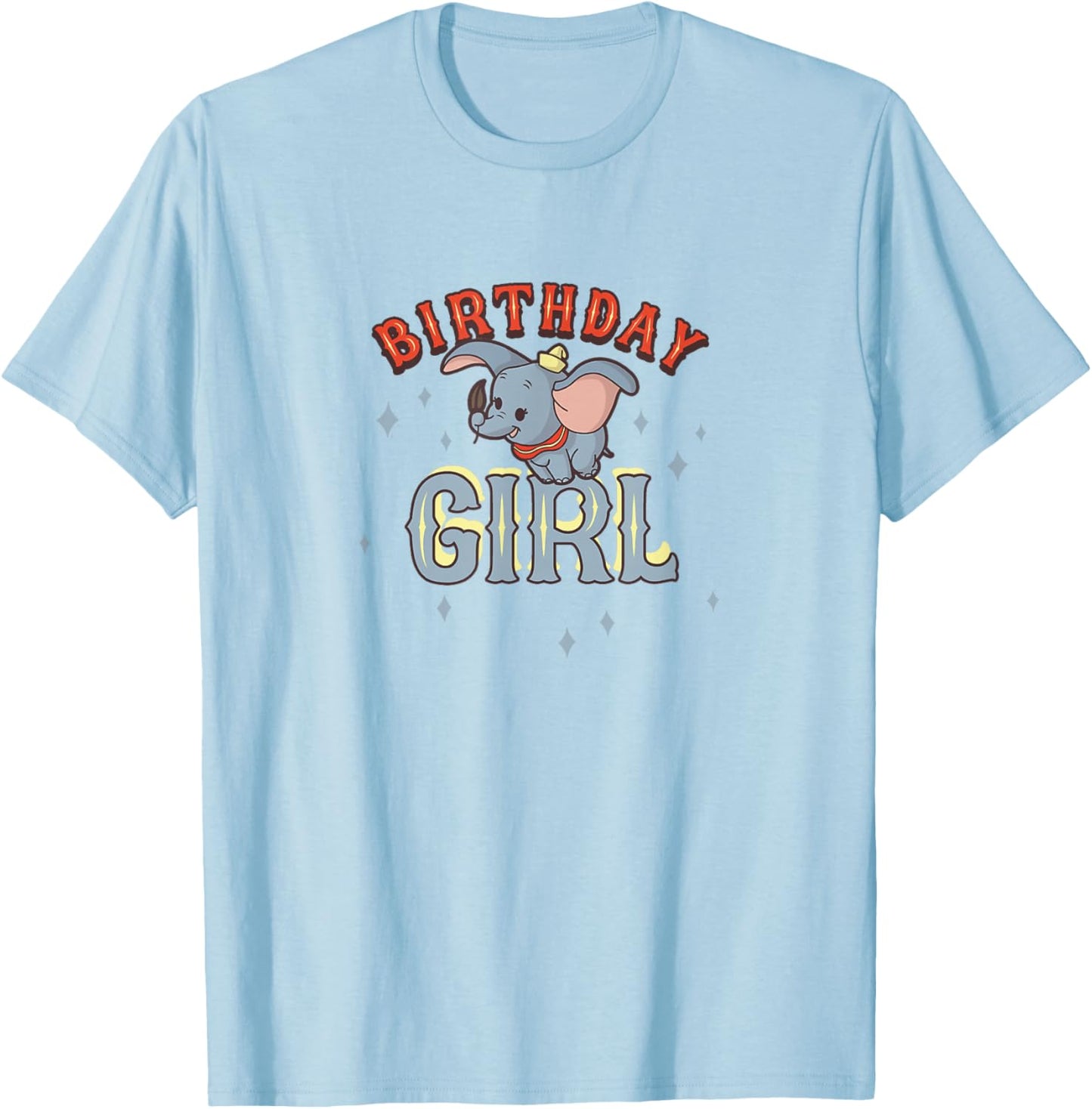 Disney Dumbo Birthday Girl Cute Flying Portrait T-Shirt - T-Shirt | Light Blue
