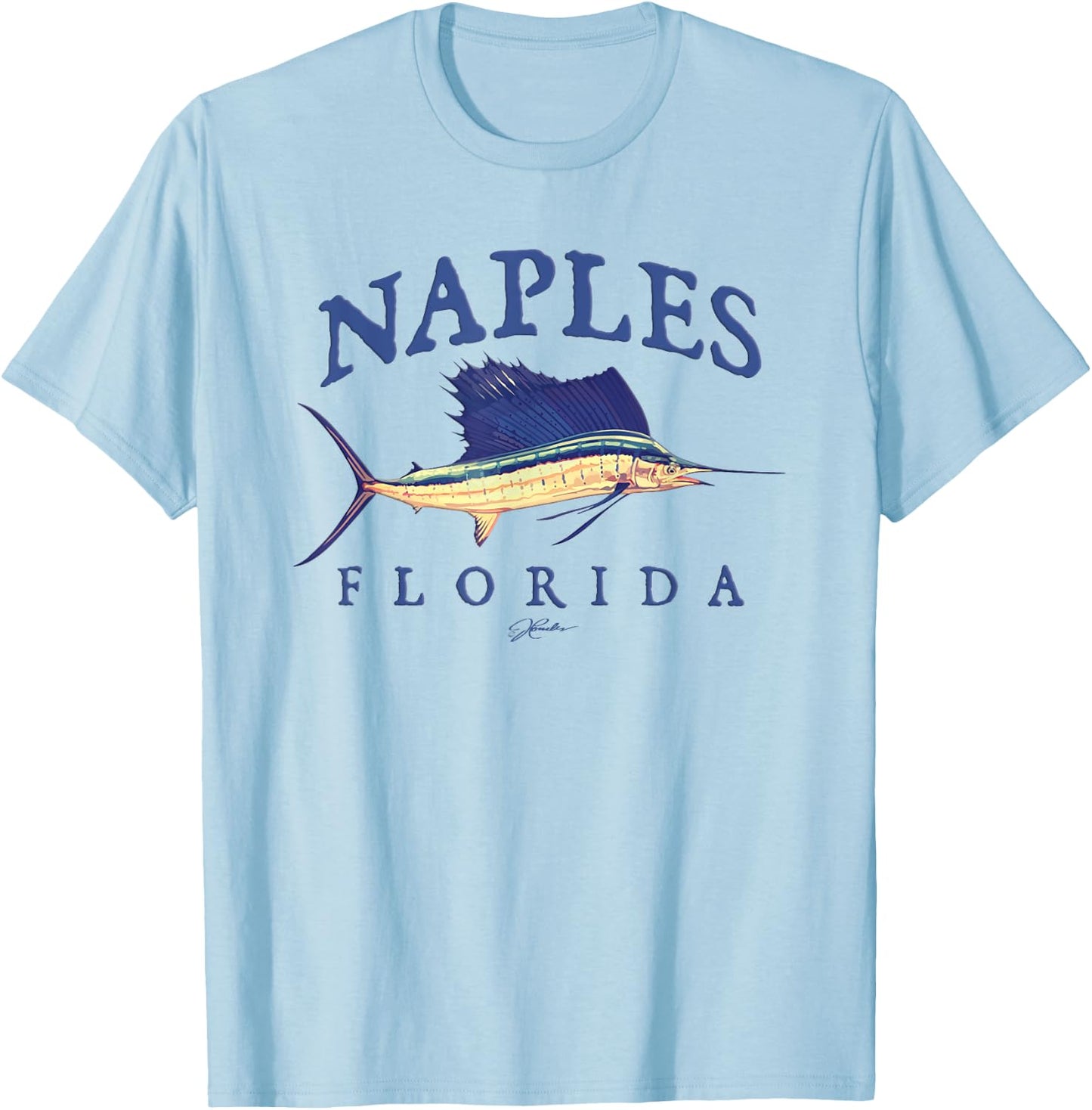 JCombs: Naples, FL, Vintage Sailfish T-Shirt - T-Shirt | Light Blue