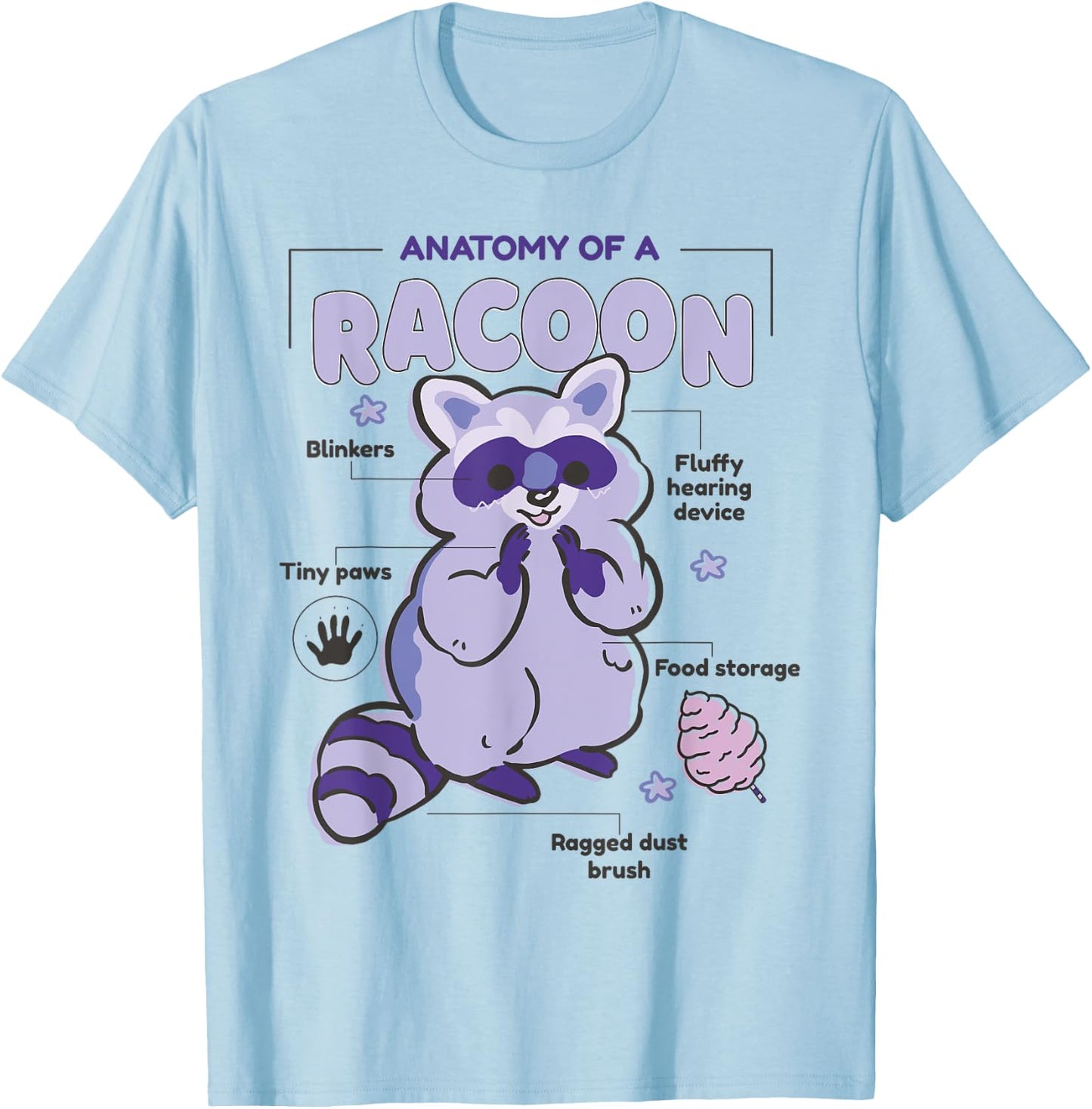 Anatomy Of A Racoon T-Shirt - T-Shirt | Light Blue