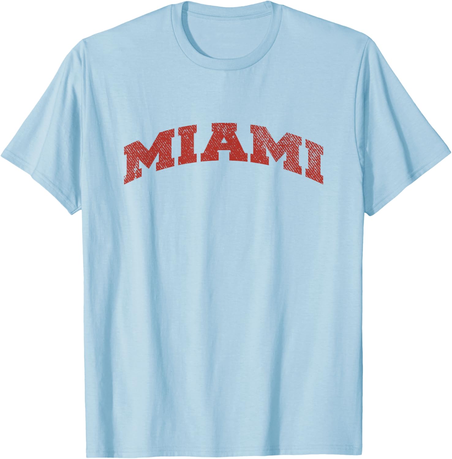 Miami Ohio Classic Athletic Sports Distressed T-Shirt - T-Shirt | Light Blue