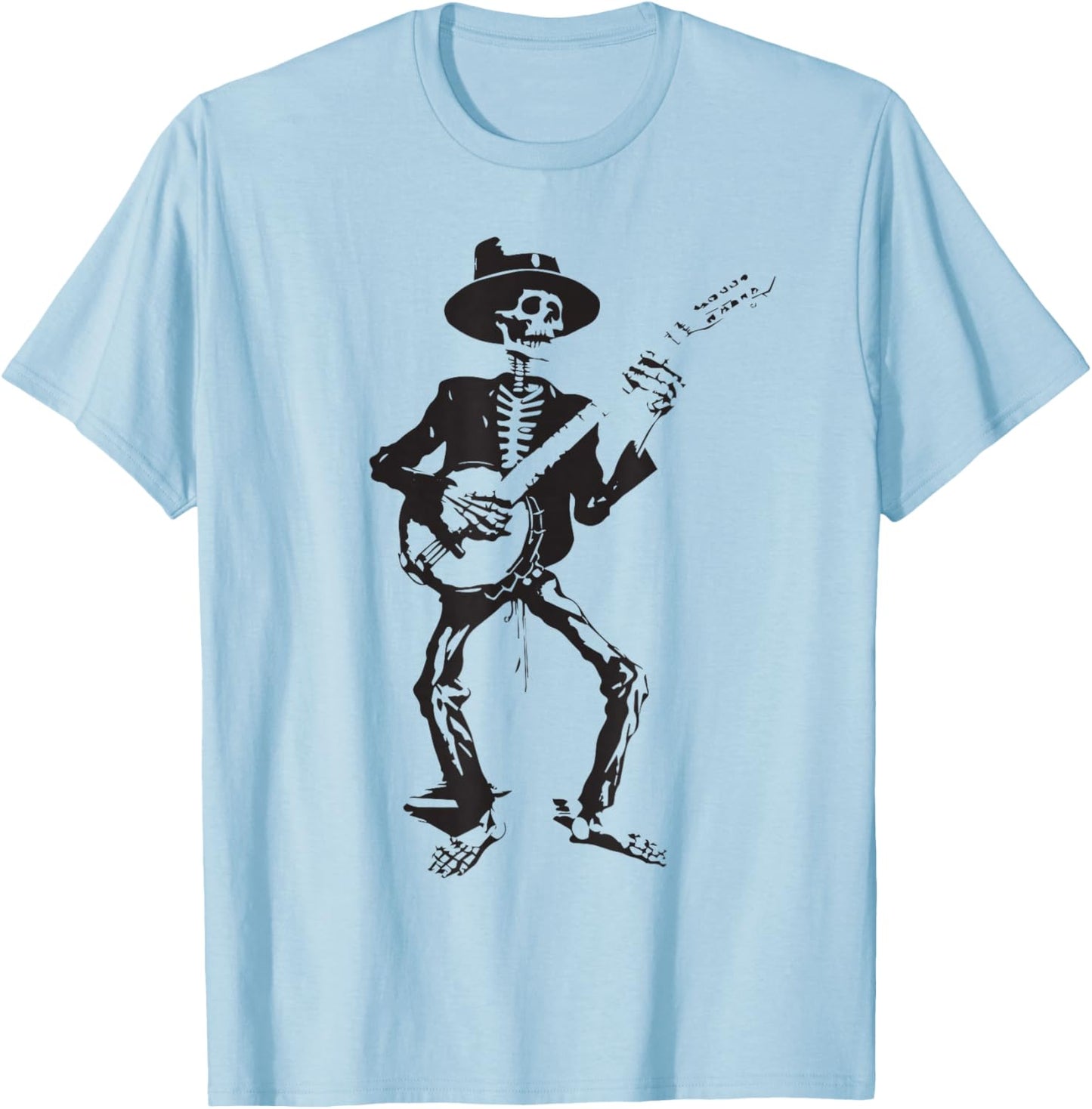 Banjo Dancing Skeleton Bluegrass Music Festival T-Shirt - T-Shirt | Light Blue