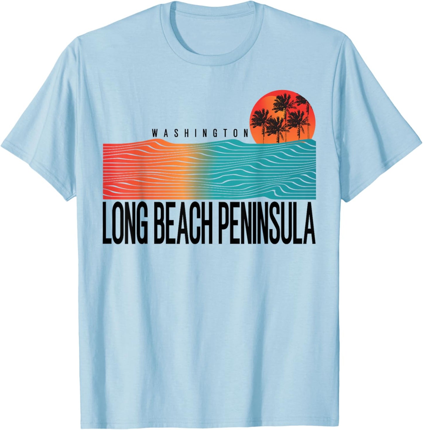 Washington Long Beach Peninsula Women Men Surfboarding T-Shirt - T-Shirt | Light Blue