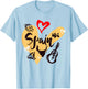 I Love Spain, Cool Spain Doodles Illustration Graphic Design T-Shirt - T-Shirt | Light Blue