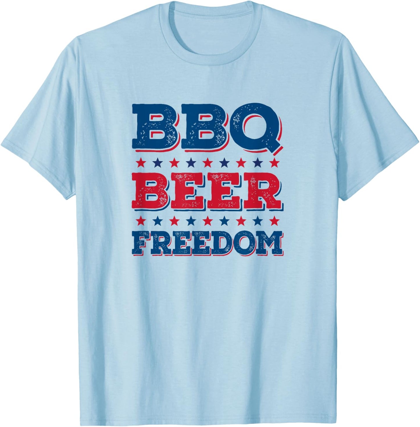 Bbq Beer Freedom Bbq, Beer, Freedom T-Shirt - T-Shirt | Light Blue