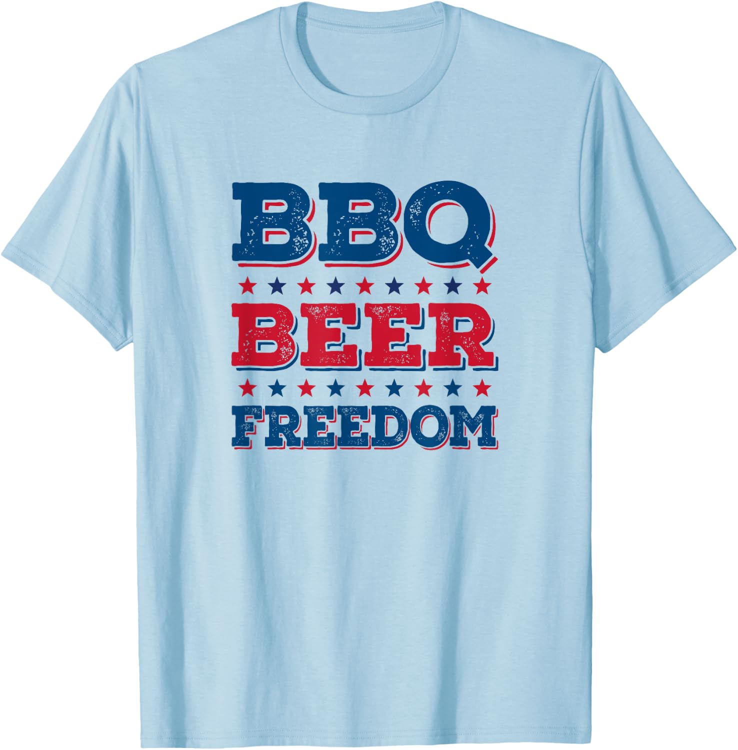 Bbq Beer Freedom Bbq, Beer, Freedom T-Shirt - T-Shirt | Light Blue
