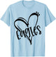 Eagles School Sports Fan Team Spirit Heart T-Shirt - T-Shirt | Light Blue