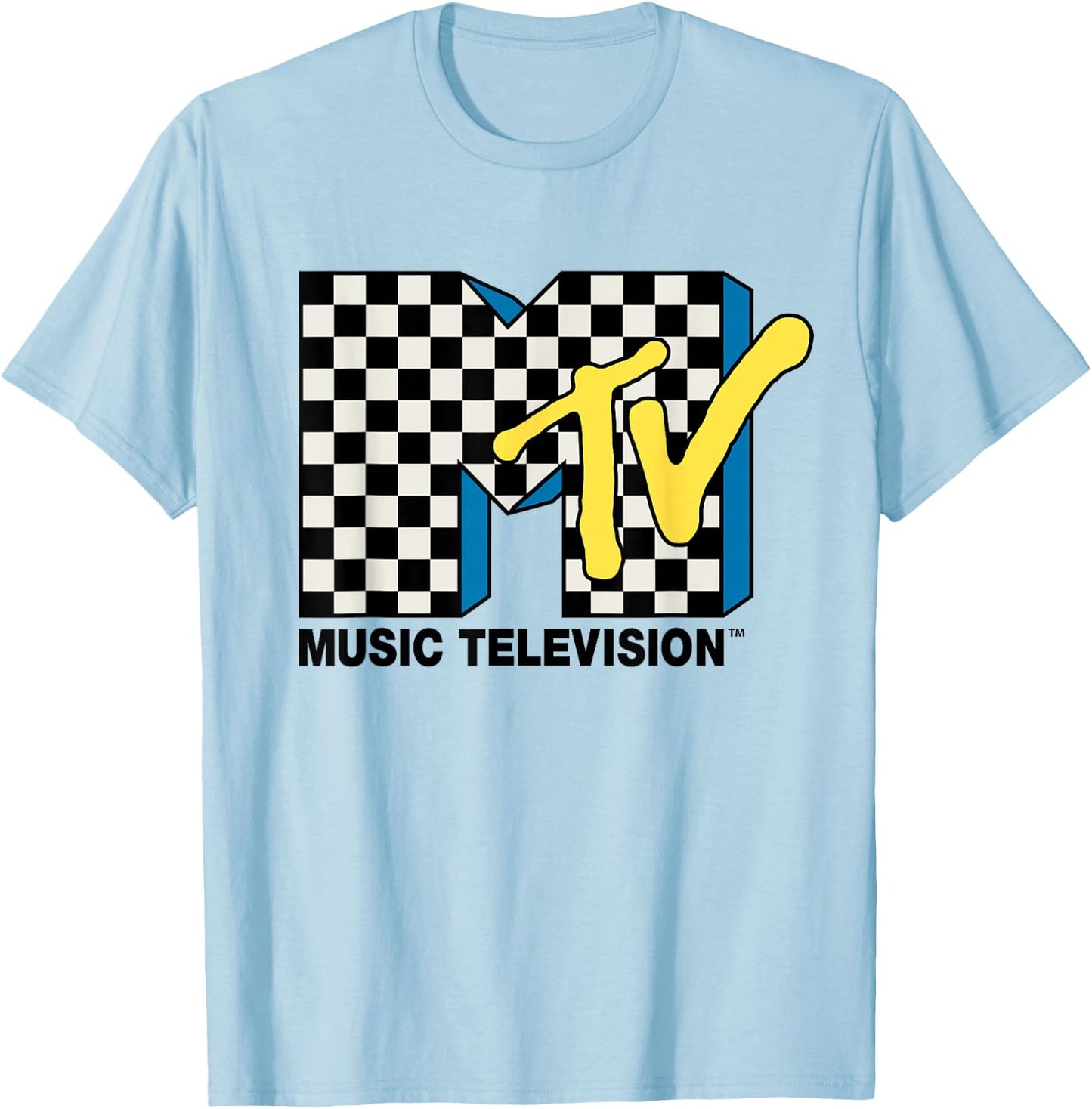 MTV Checker Logo T-Shirt - T-Shirt | Light Blue