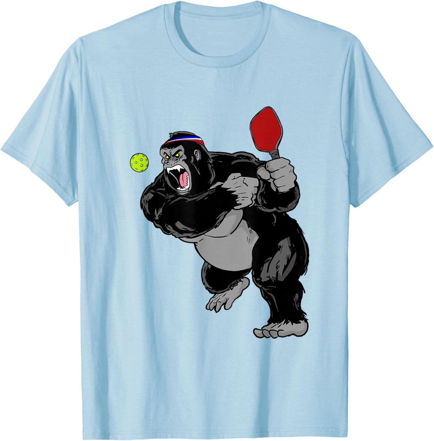 Pickleball King Dink Pickleball Gorilla T-Shirt - T-Shirt | Light Blue
