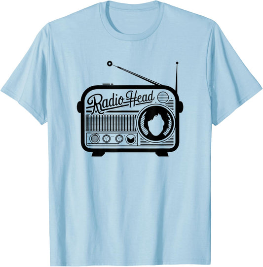 Retro Vintage Radio Head T-Shirt - T-Shirt | Light Blue