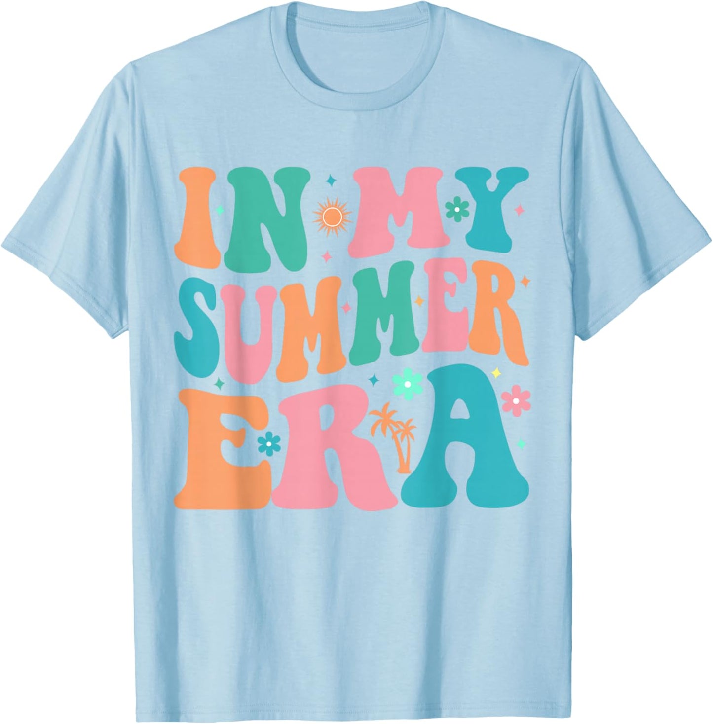In My Summer Era Groovy Last Day of School Teacher Summer T-Shirt - T-Shirt | Light Blue