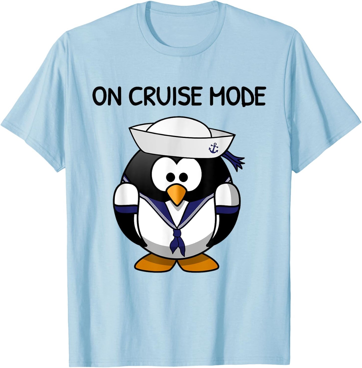 On Cruise Mode Cute Vacation Penguin T-Shirt - T-Shirt | Light Blue