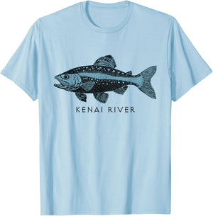 Kenai River Alaska Salmon Fish Art Fishing Kenai Peninsula T-Shirt - T-Shirt | Light Blue