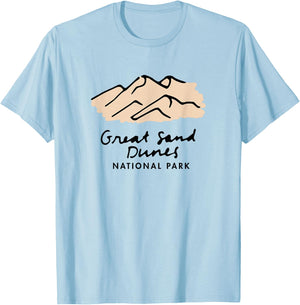 Family Vacation - Retro Great Sand Dunes National Park T-Shirt - T-Shirt | Light Blue