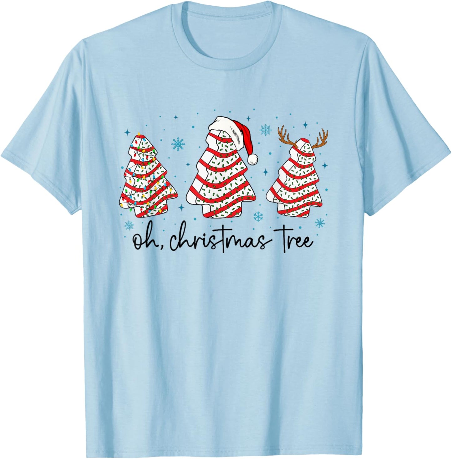 Oh Christmas Tree Cakes Debbie Becky Jen Cake Lovers Xmas T-Shirt - T-Shirt | Light Blue
