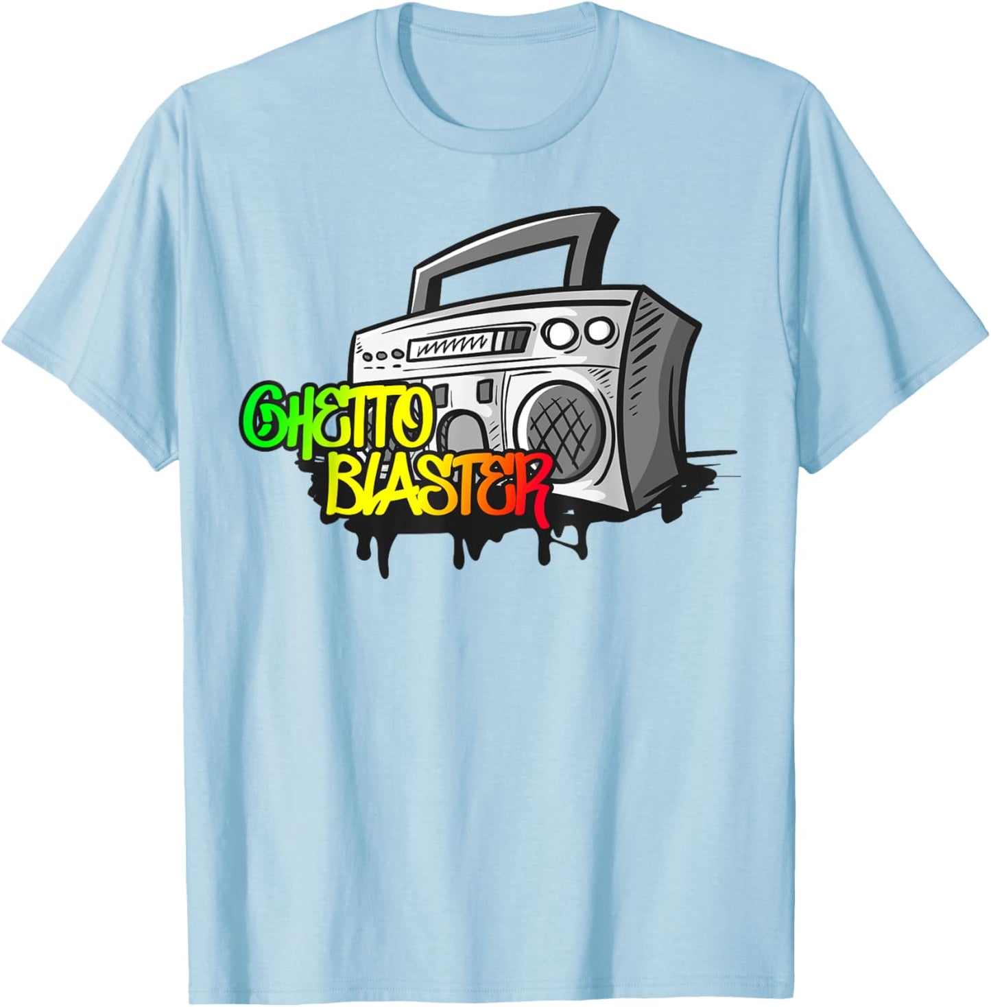 Ghetto Blaster Radio Boom Box Hip Hop Melanin Rap Radio Fun T-Shirt - T-Shirt | Light Blue