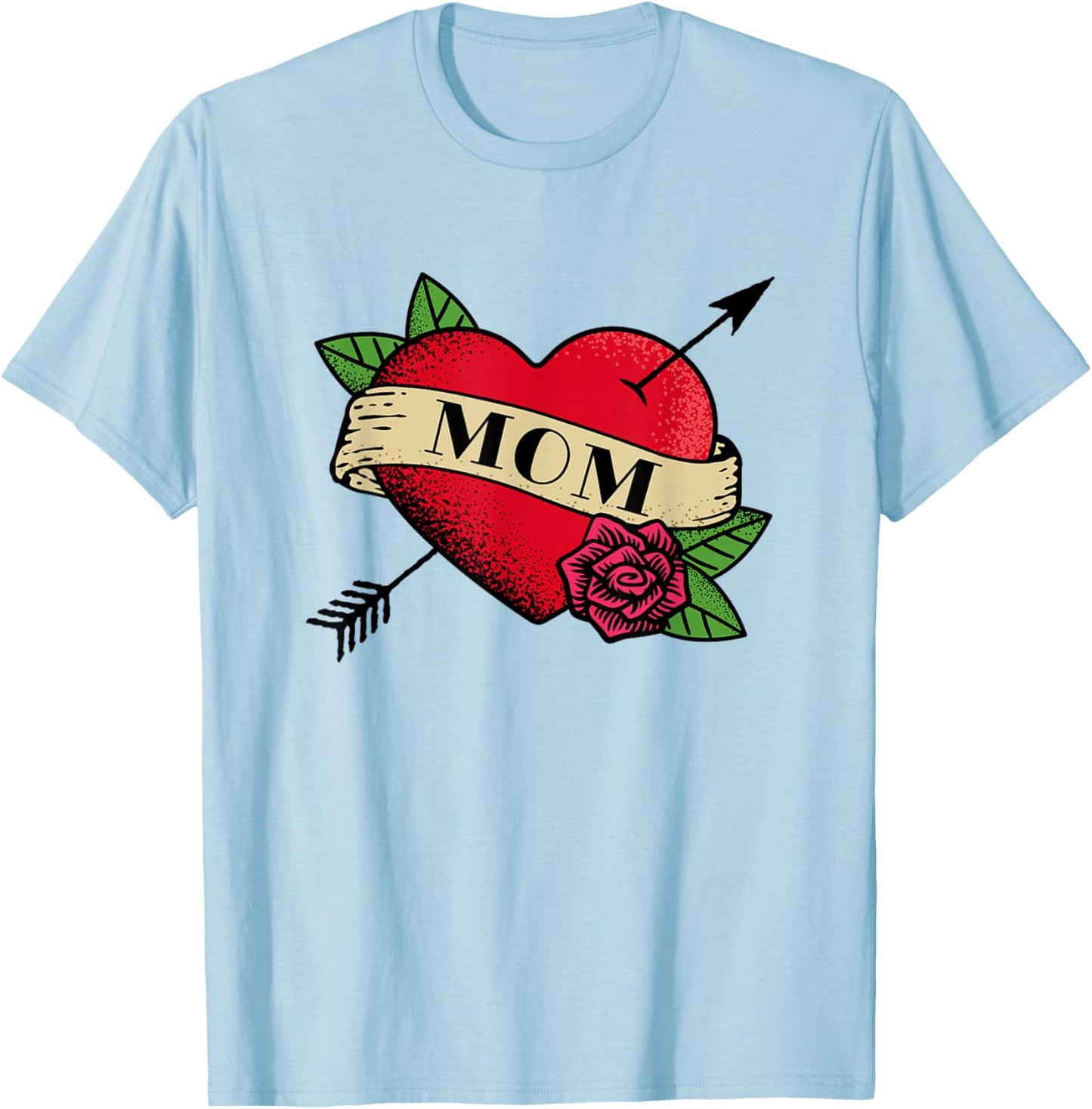 Heart Mom Tattoo T-Shirt - T-Shirt | Light Blue