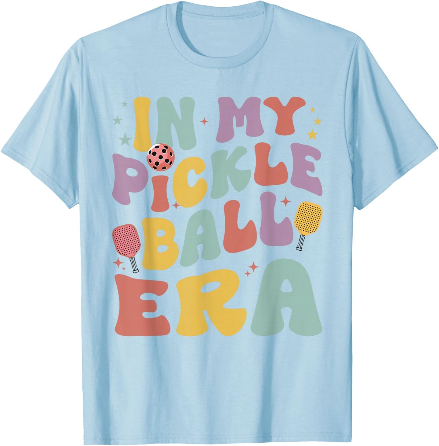 Retro In My Pickleball Era Funny Pickleball Player Women T-Shirt - T-Shirt | Light Blue