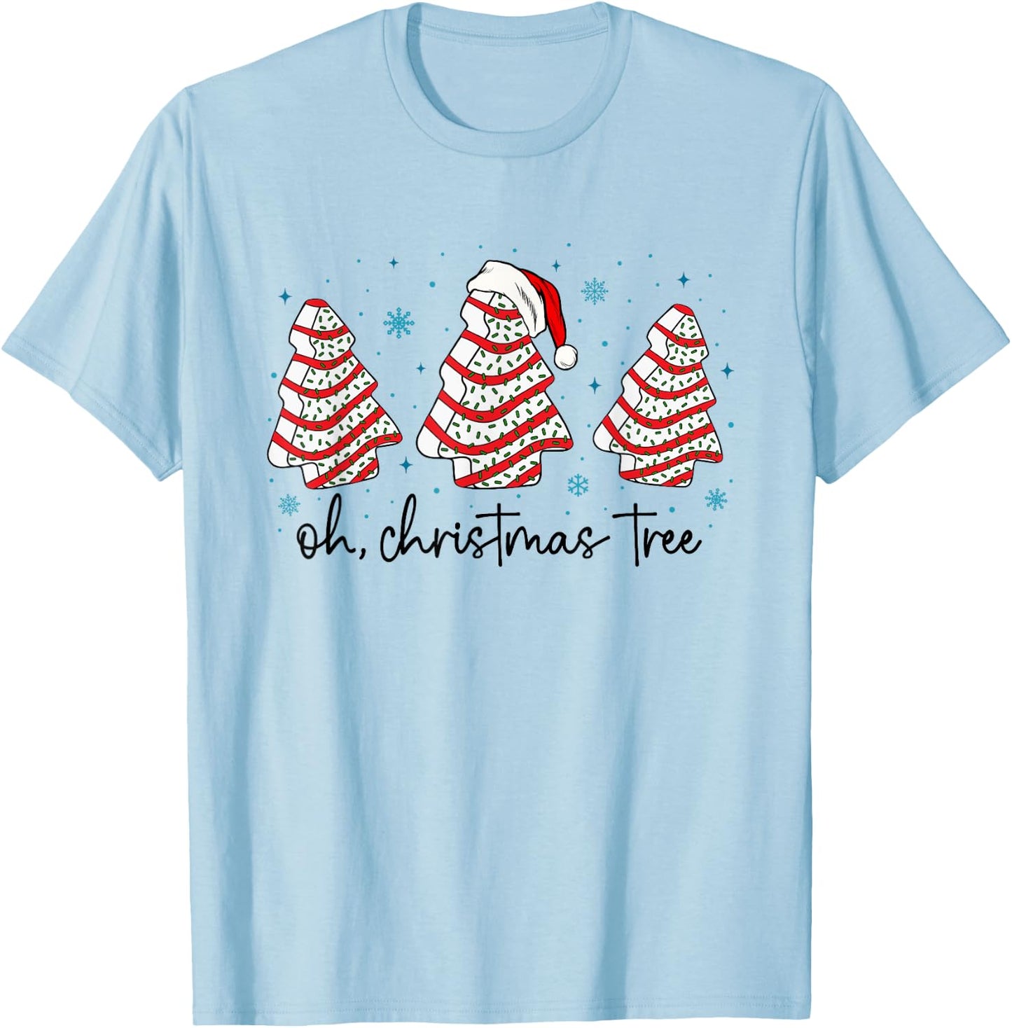 Oh Christmas Tree Cakes Debbie Becky Jen Cake Lovers Xmas T-Shirt - T-Shirt | Light Blue