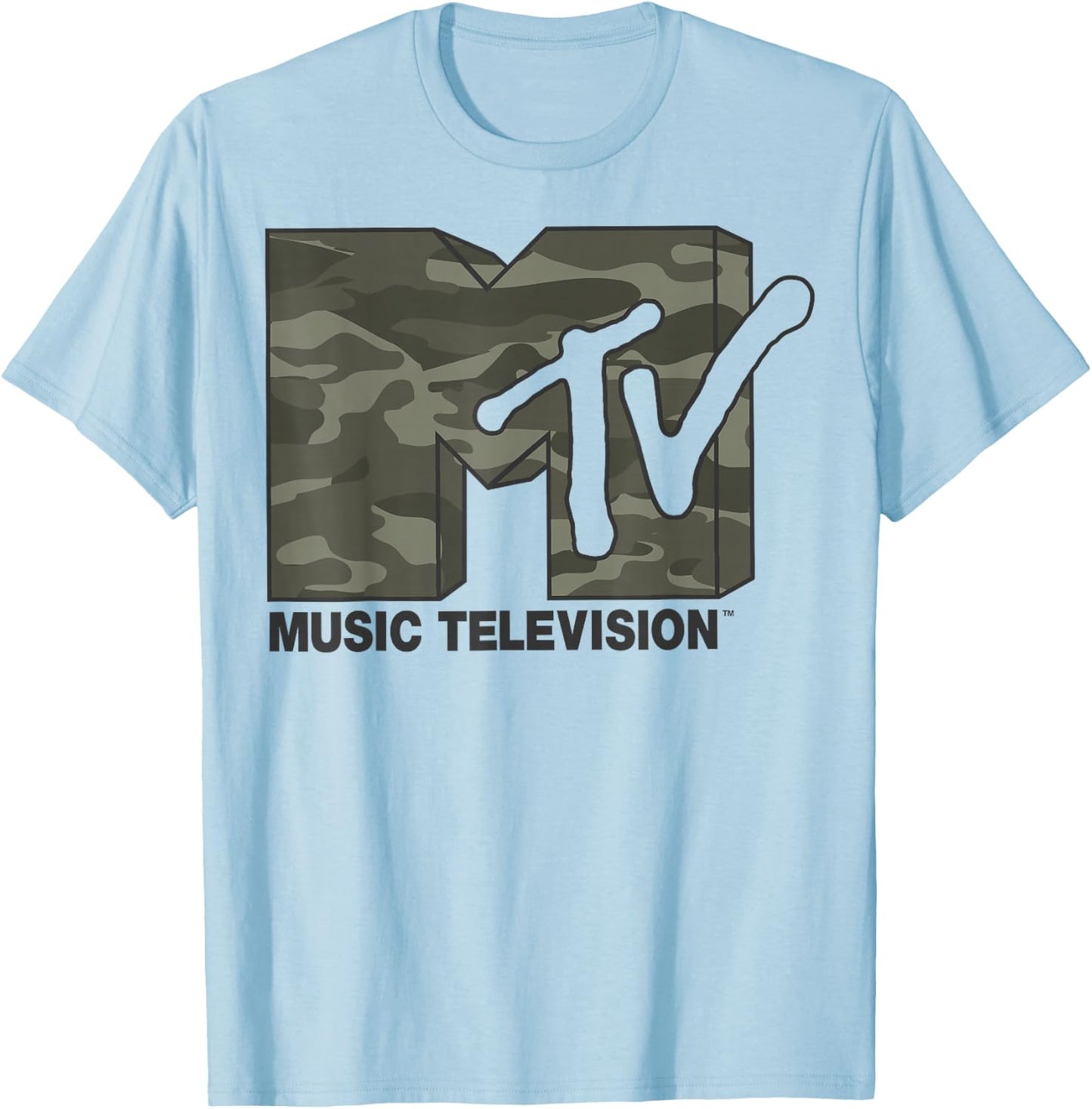 MTV Camouflage Logo Graphic T-Shirt - T-Shirt | Light Blue