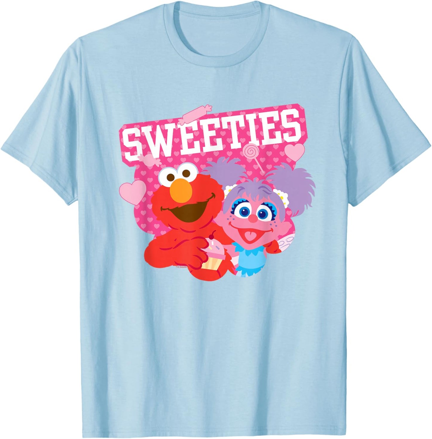 Sesame Street Valentine's Day Sweeties Elmo and Abby Cadabby T-Shirt - T-Shirt | Light Blue