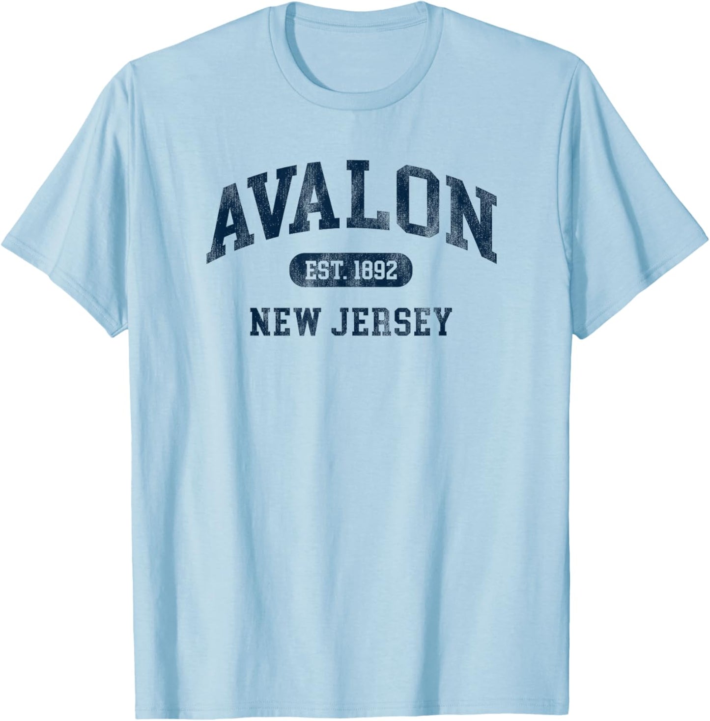 Vintage Avalon New Jersey Retro Preppy Throwback T-Shirt - T-Shirt | Light Blue