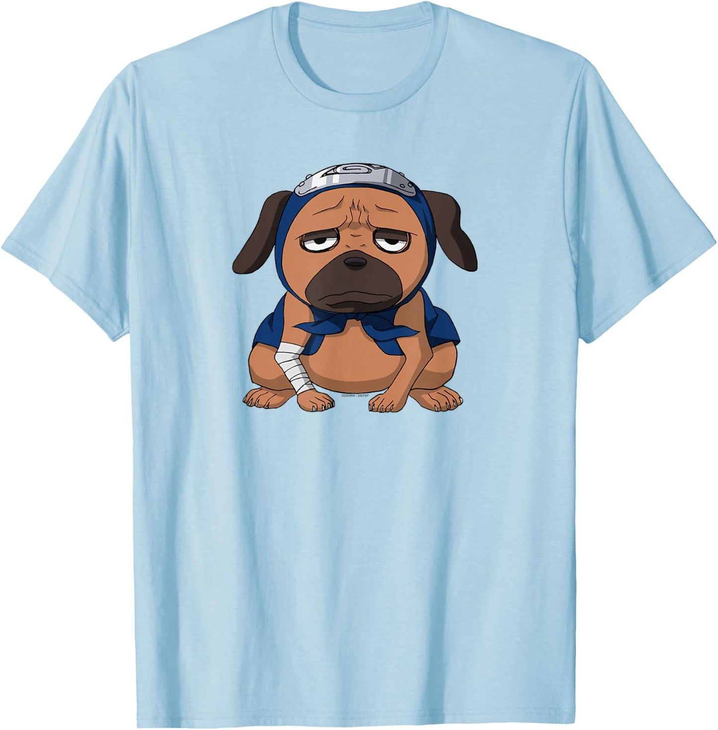 Naruto Shippuden Pakkun Ninja Hound Cute Dog Anime T-Shirt - T-Shirt | Light Blue