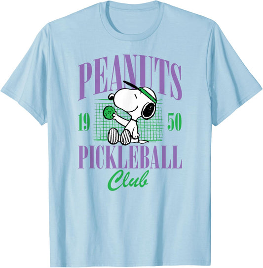 Peanuts - Snoopy Pickleball Club 1950 T-Shirt - T-Shirt | Light Blue