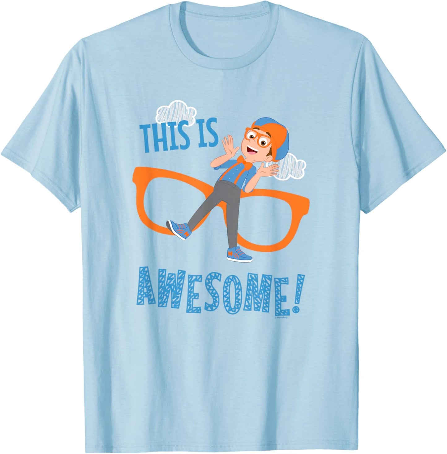 Blippi This is Awesome Glasses Small T-Shirt - T-Shirt | Light Blue