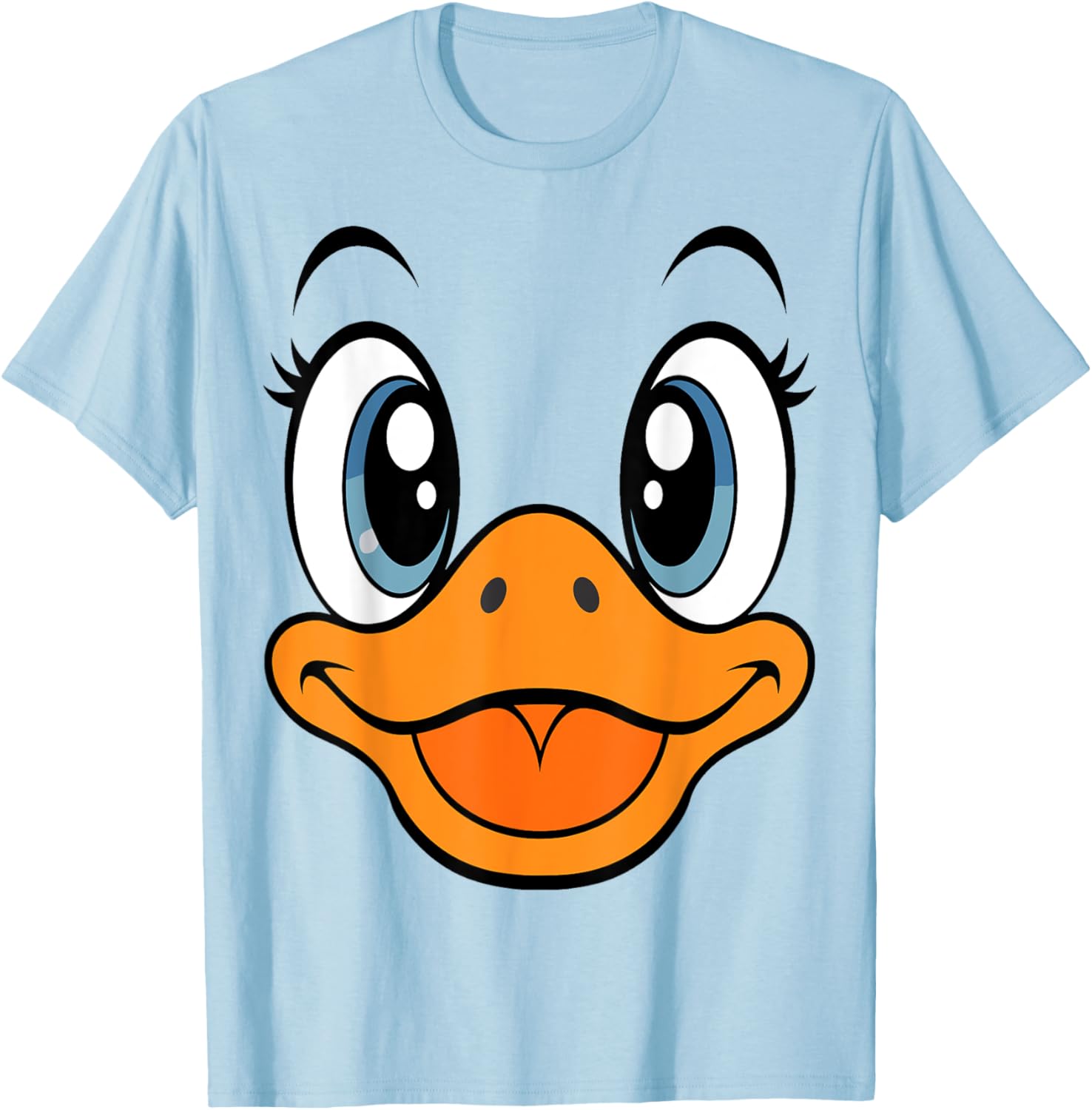 Cute Duck Face Funny Animal Costume Halloween T-Shirt - T-Shirt | Light Blue