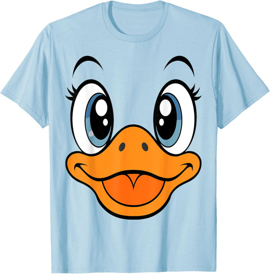 Cute Duck Face Funny Animal Costume Halloween T-Shirt - T-Shirt | Light Blue