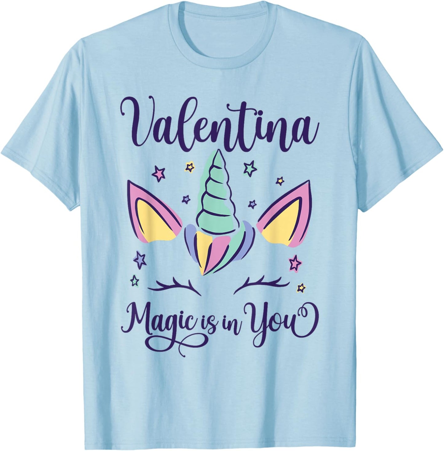 First Name Valentina Personalized I Love Valentina T-Shirt - T-Shirt | Light Blue