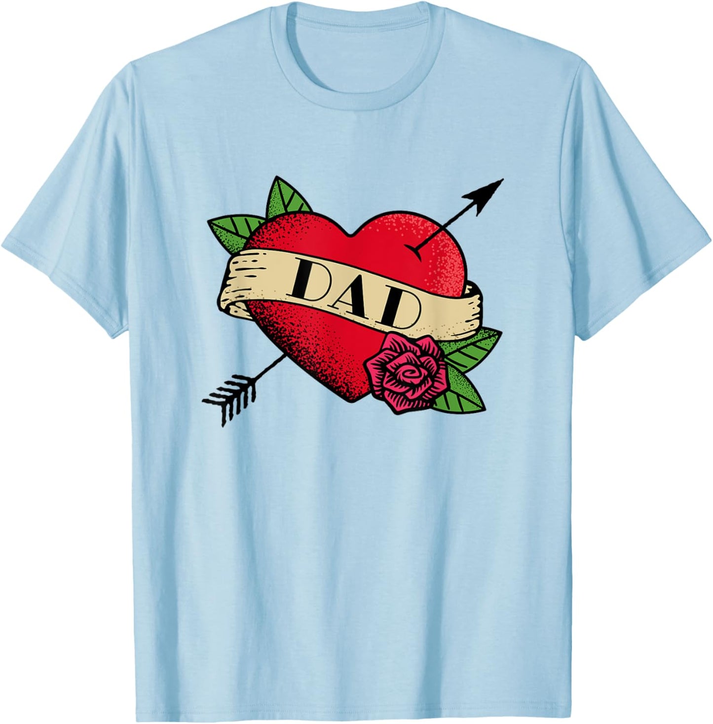 Heart Dad Tattoo T-Shirt - T-Shirt | Light Blue