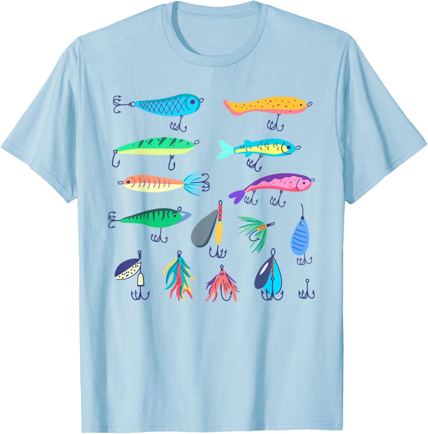 Fishing-Shirt Women Kids Toddler Boys Girls Cute Fish T-Shirt - T-Shirt | Light Blue