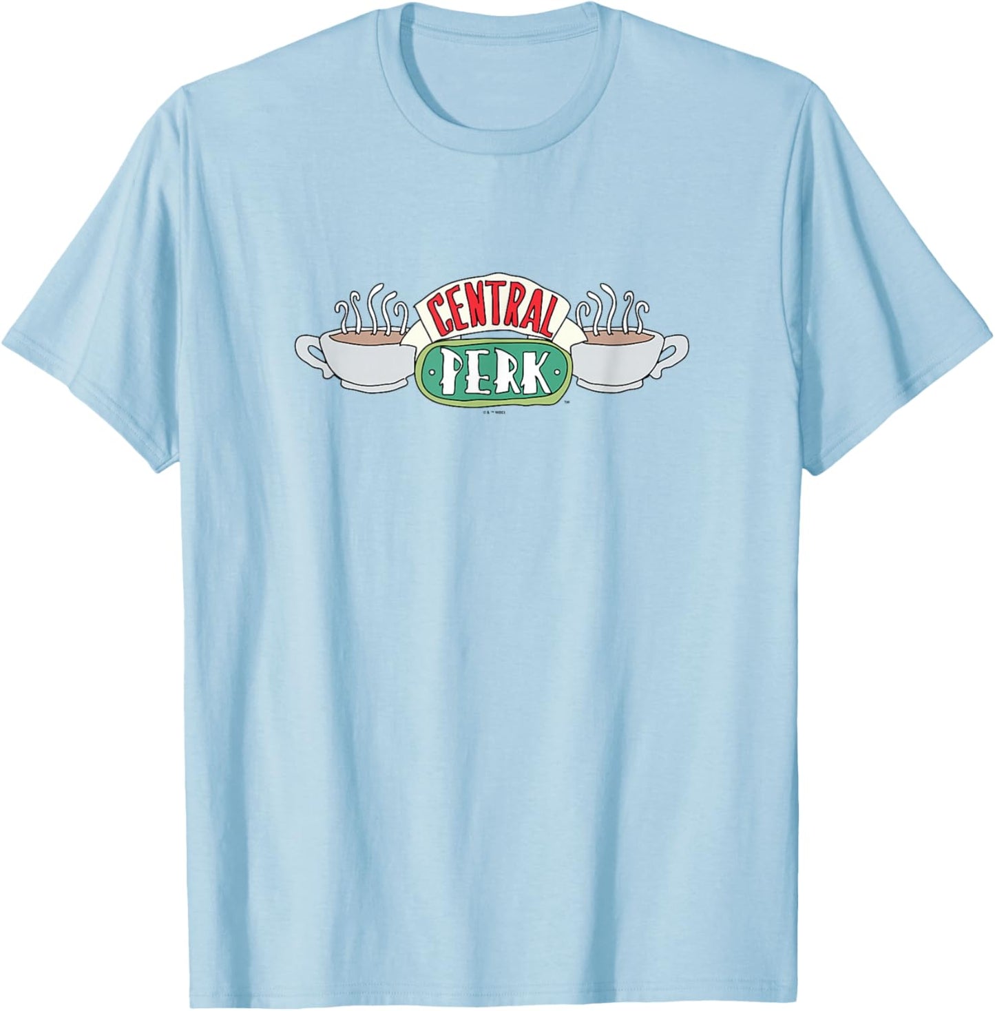 Friends Central Perk Café Vintage Logo T-Shirt - T-Shirt | Light Blue