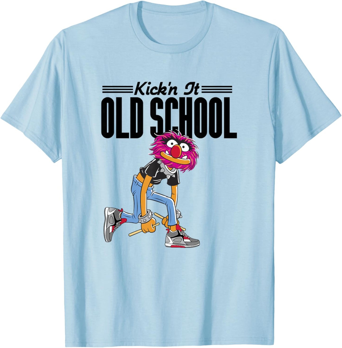 Disney The Muppets Kick'n It Old School Vintage Retro Animal T-Shirt - T-Shirt | Light Blue
