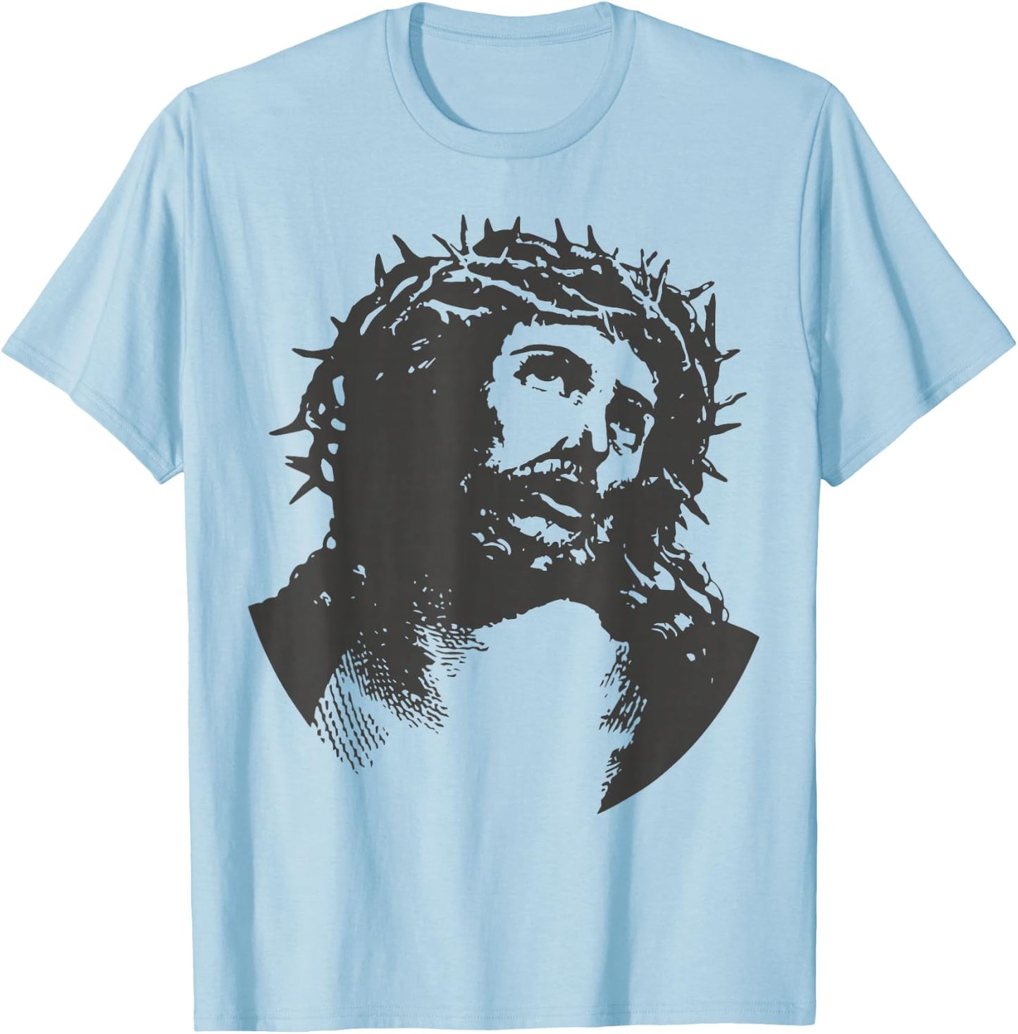 Jesus Christ Crucifix Crucified Easter Crown Thorns Catholic T-Shirt - T-Shirt | Light Blue