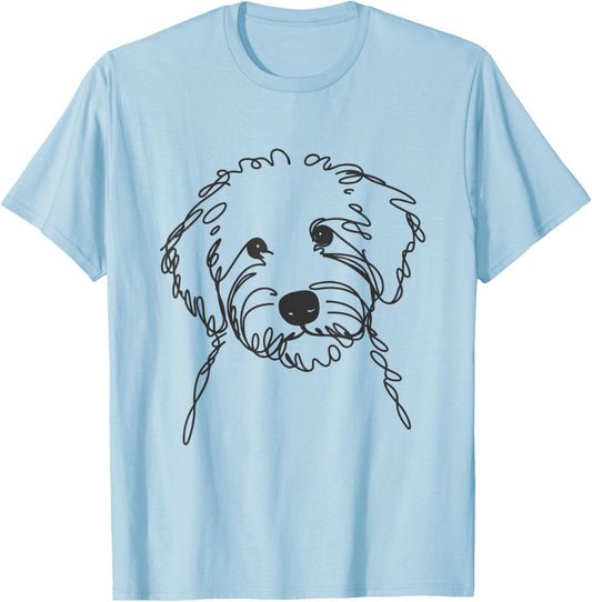 Line Art Dad Mom Dog - Sheepadoodle T-Shirt - T-Shirt | Light Blue