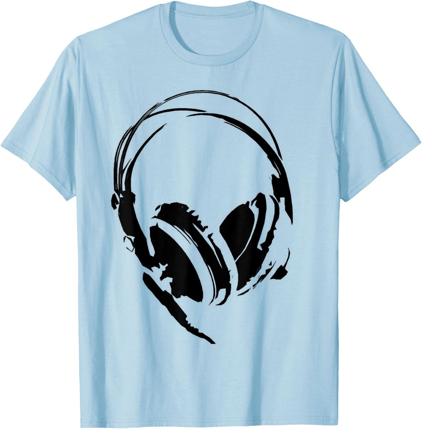 Headphones Shirt Anime DJ Black Man Woman Child White T-Shirt - T-Shirt | Light Blue