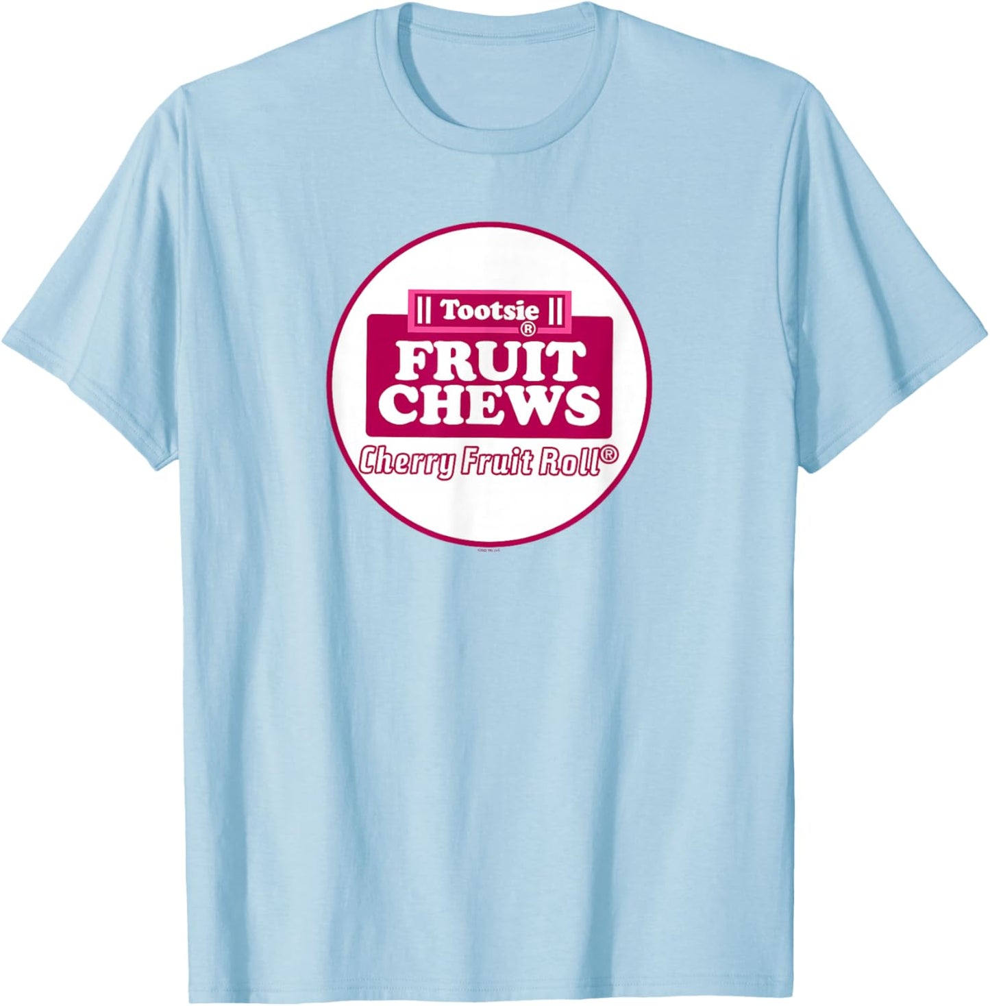 Tootsie Fruit Chews Cherry Fruit Roll Logo T-Shirt - T-Shirt | Light Blue