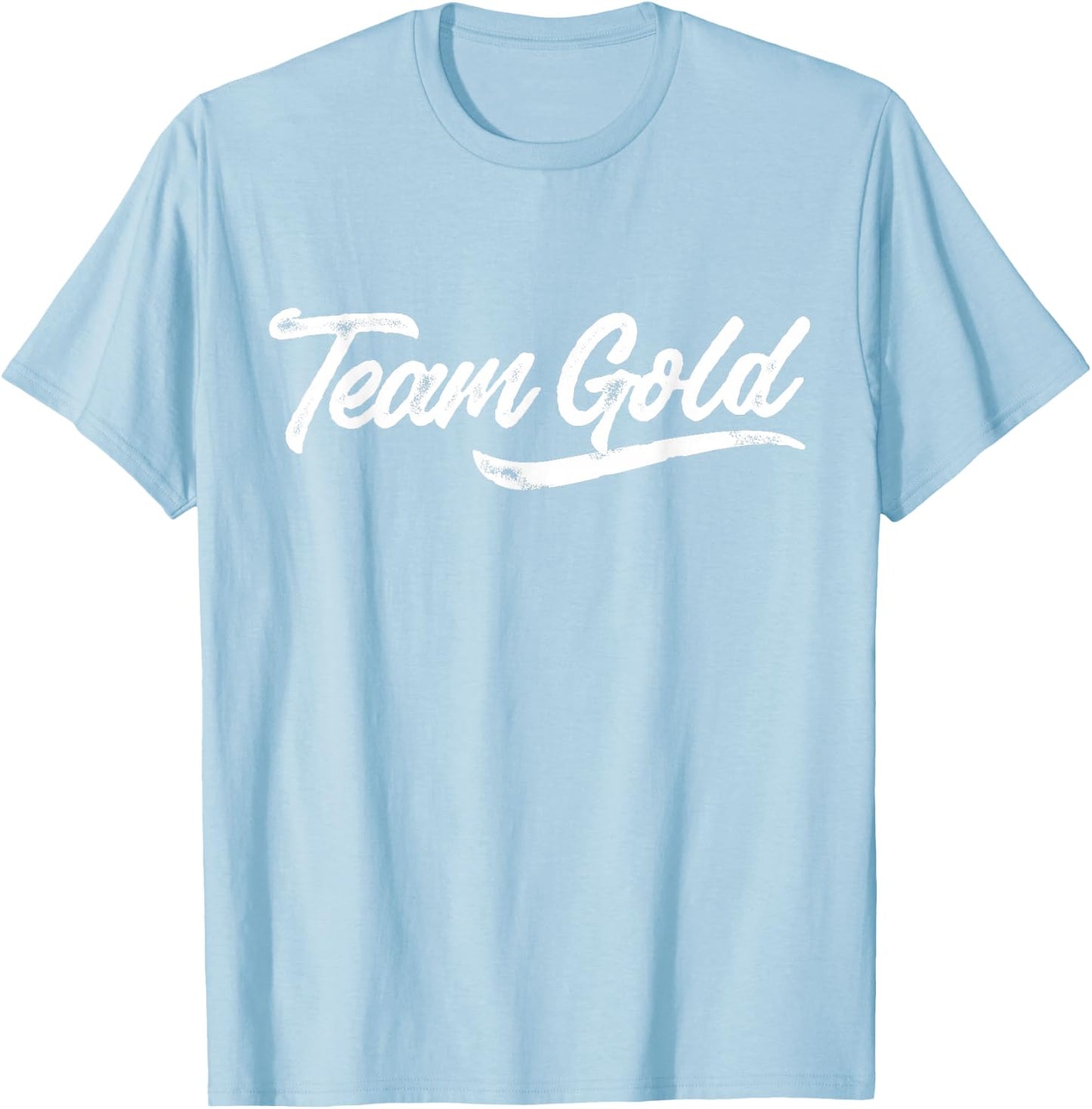 Kids Team Gold Shirt Sleepaway Camp Color War Summer Spirit T-Shirt - T-Shirt | Light Blue